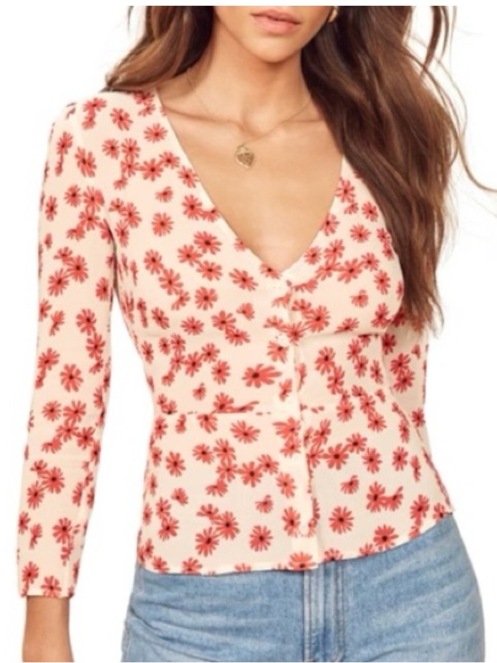 Reformation Jenna Top in Daisy Days 4